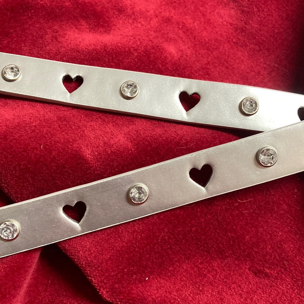 Silver Belt with Hearts and Rhinestones